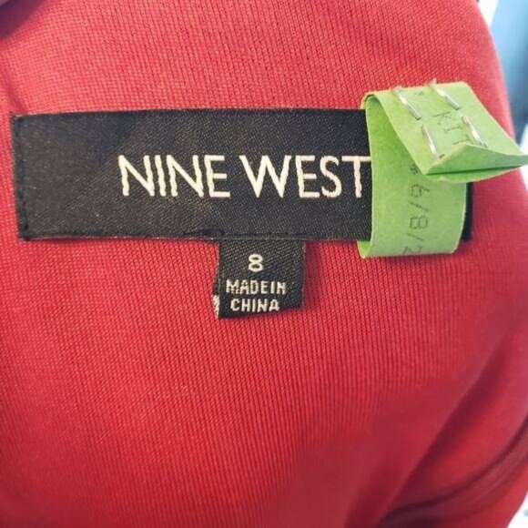 Nine West Red Sleeveless A-Line Dress with fitted bust Size 8 classic classy - Picture 5 of 8